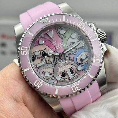 Clean Factory Rolex & Labubu Submariner Pink 40mm 3135 Movement Men Watch